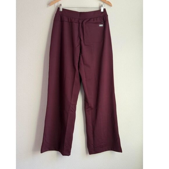 Figs High Waisted Salina FORMx Wide Leg Scrub Pants in Burgundy, Size Medium - Picture 11 of 11